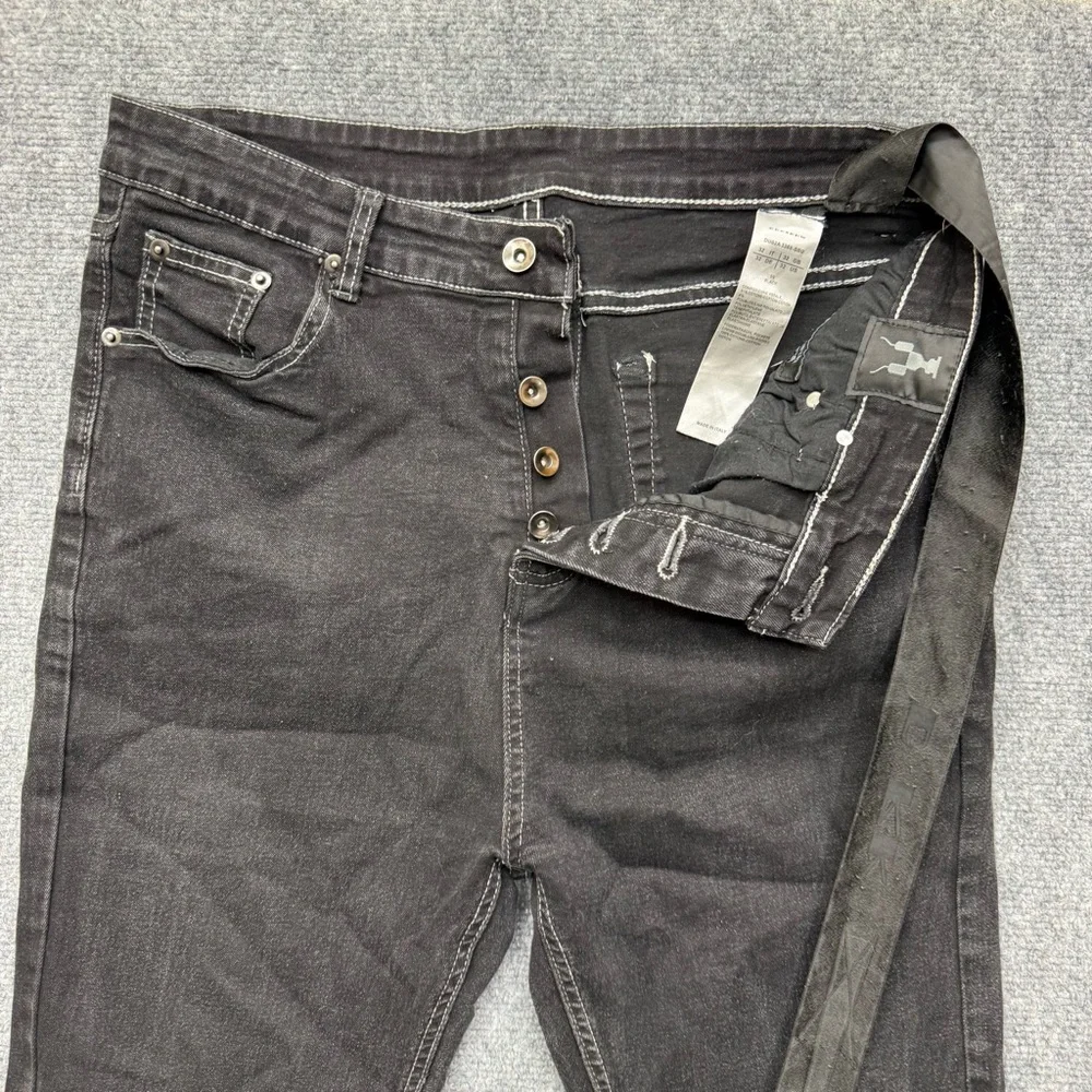 Rick Owens DRKSHDW Detroit Cut black buttonfly jeans men's size 32x31 distressed - Picture 4 of 14